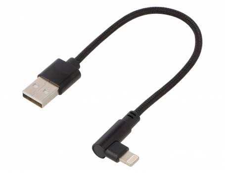 Apple Lightning USB kábel könyök 20cm, fekete (CC-USB2-AMLML-0.2M)