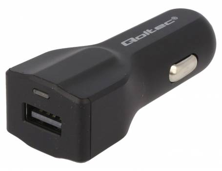 QOLTEC USB szivargyújtó töltő, 5V/2,4A Autós töltő (50128)